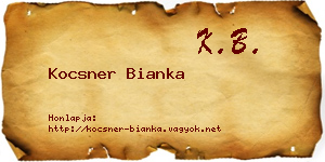 Kocsner Bianka névjegykártya